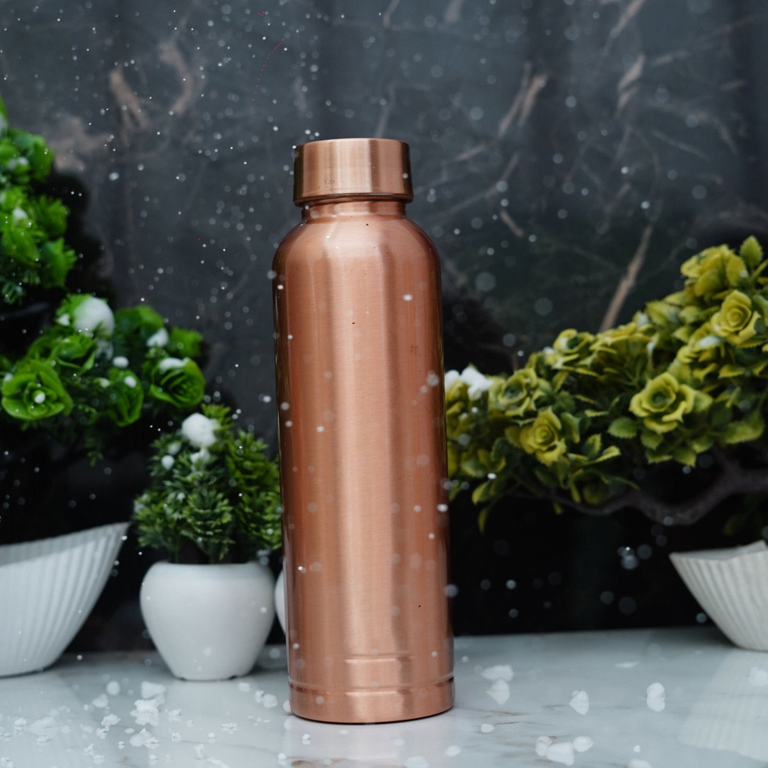 Tulsi Plain Copper Bottle Ayurvedic Health Benefits Boosts Immunity Aids Digestion Tamba Bottle for Home Office Travel