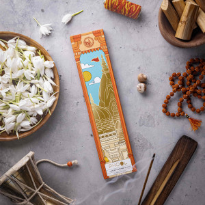 Image of Phool Kashi Vishwanath Sandalwood Incense Sticks (40): Natural, Sulphur-Free Agarbatti
