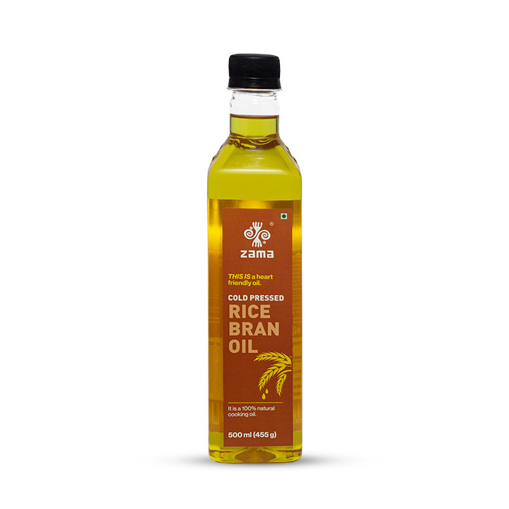 Zama organic Cold Pressed Rice Bran Oil - 500 Ml