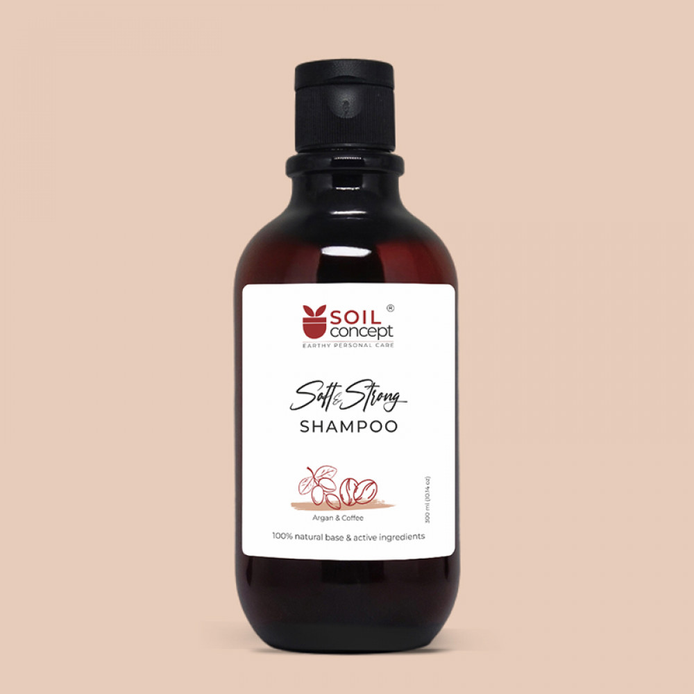 Image of Soil Concept Soft &amp; Strong Vegan Shampoo Argan &amp; Coffee - 300 Ml
