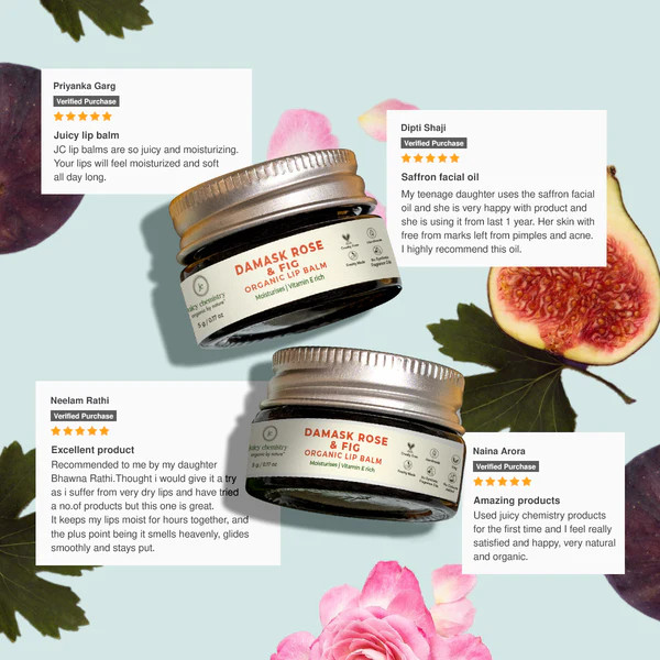 Juicy Chemistry Damask Rose  Fig Organic Lip Balm