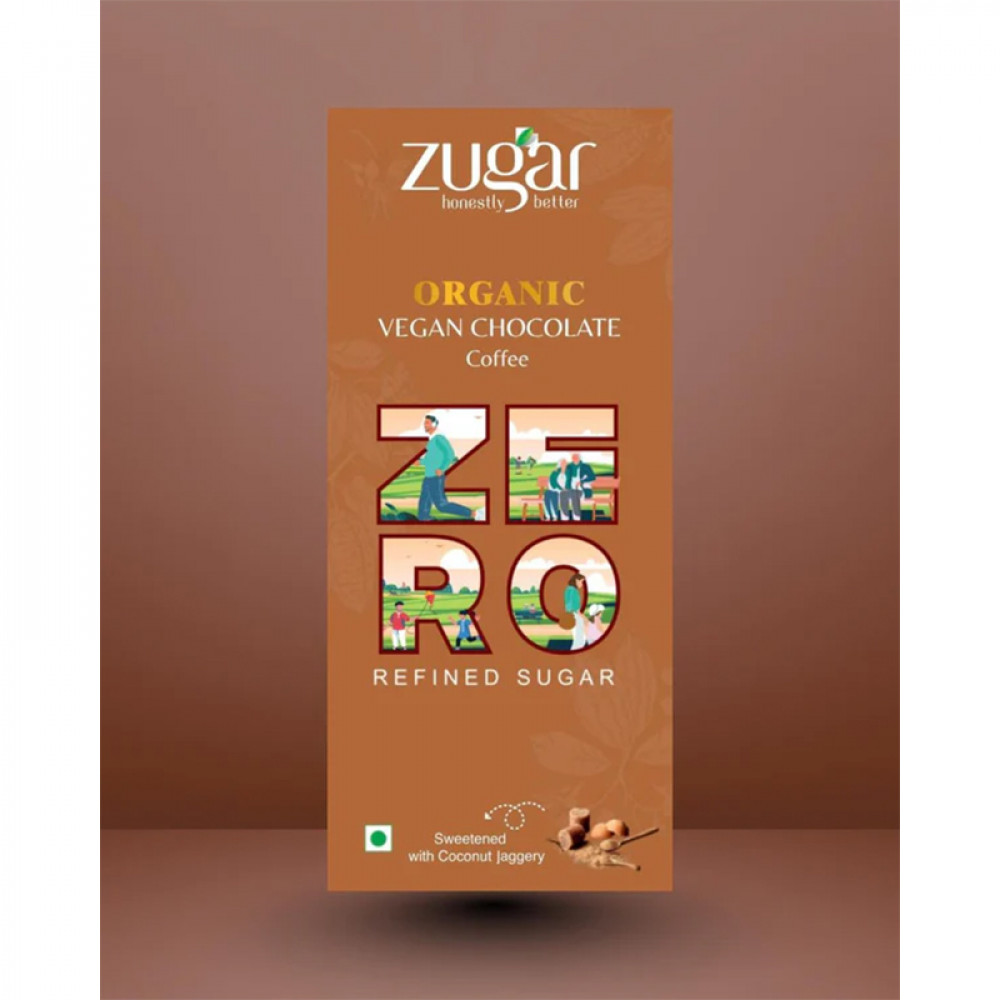 Image of Zugar Dark Vegan Chocolate Coffee 20g – Coconut Jaggery, Zero Refined Sugar