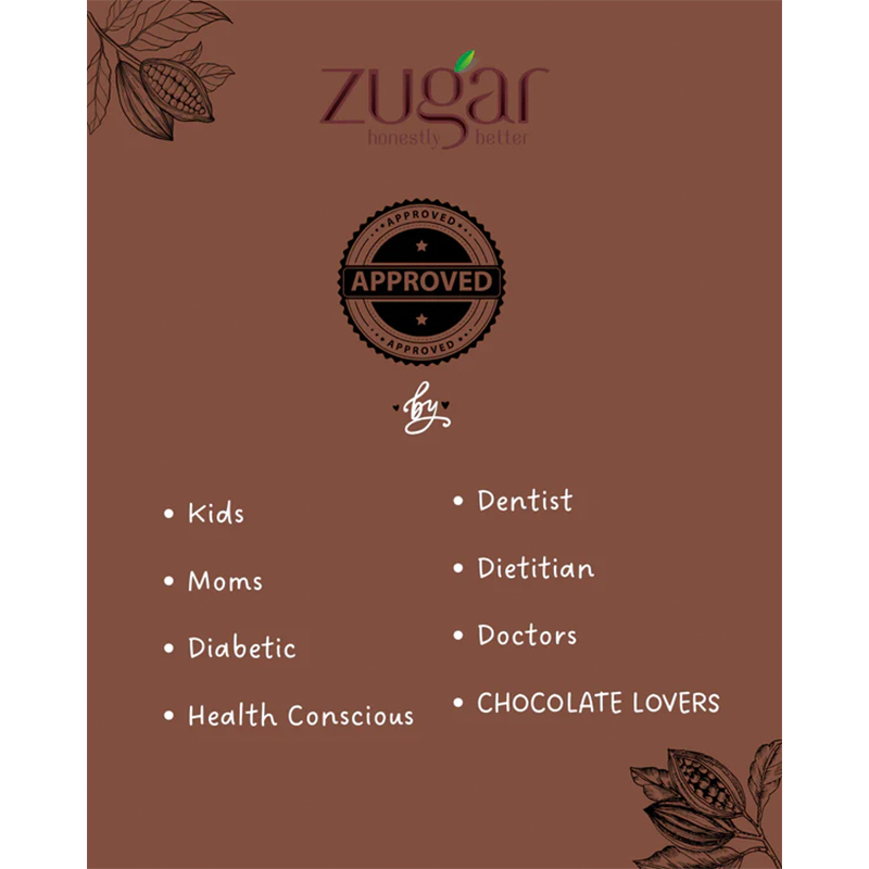 Zugar Dark Vegan Chocolate Coffee 20g  Coconut Jaggery Zero Refined Sugar