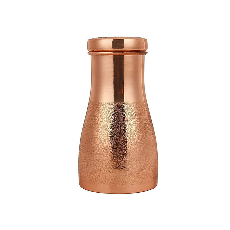Copper Embossed Bedroom Jar - 900ml Ayurvedic Health Benefits With Anti Oxidant Properities Provides Health Benefits Tamba Jar