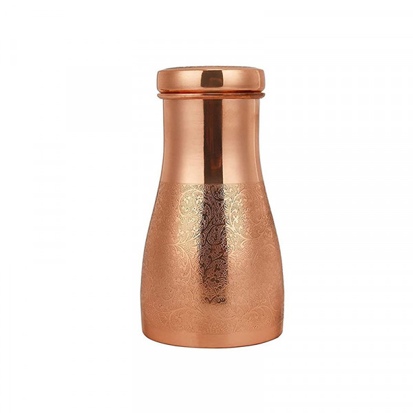 Image of Copper Embossed Bedroom Jar - 900ml | Ayurvedic Health Benefits | With Anti Oxidant Properities | Provides Health Benefits | Tamba Jar