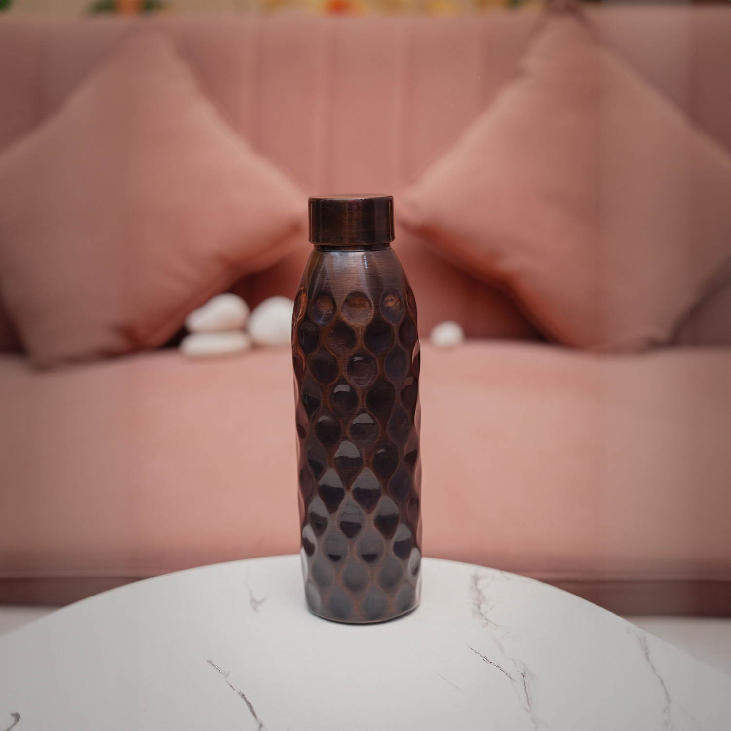 Doctor Ayurveda Antique Diamond Copper Bottle Ayurvedic Health Benefits Boosts Immunity Aids Digestion Premium Tamba Bottle for Home Office Travel Enhances Immunity Eliminates Harmful Bacteria