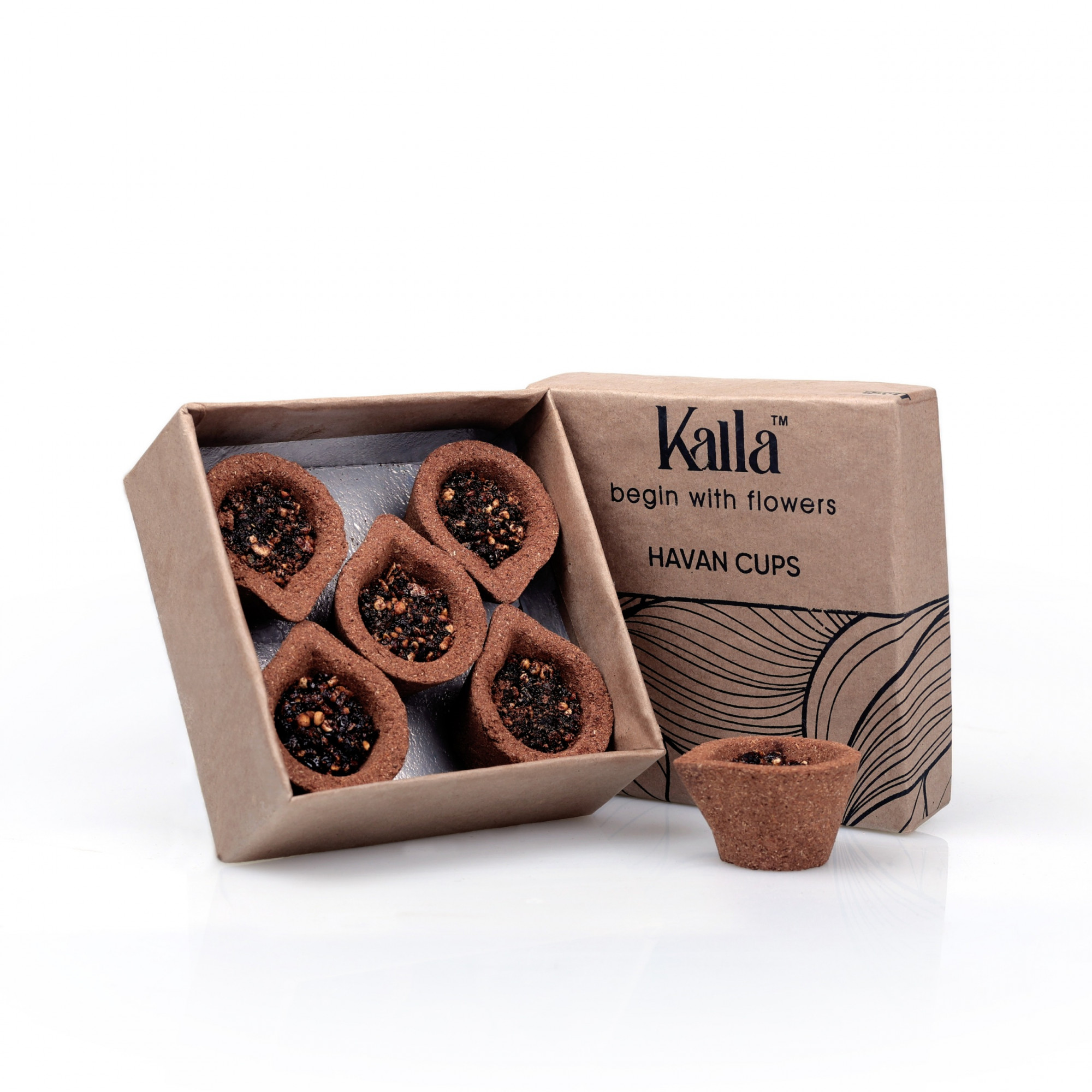 KALLA SANDALWOOD HAVAN CUP 4U - 1 BOX