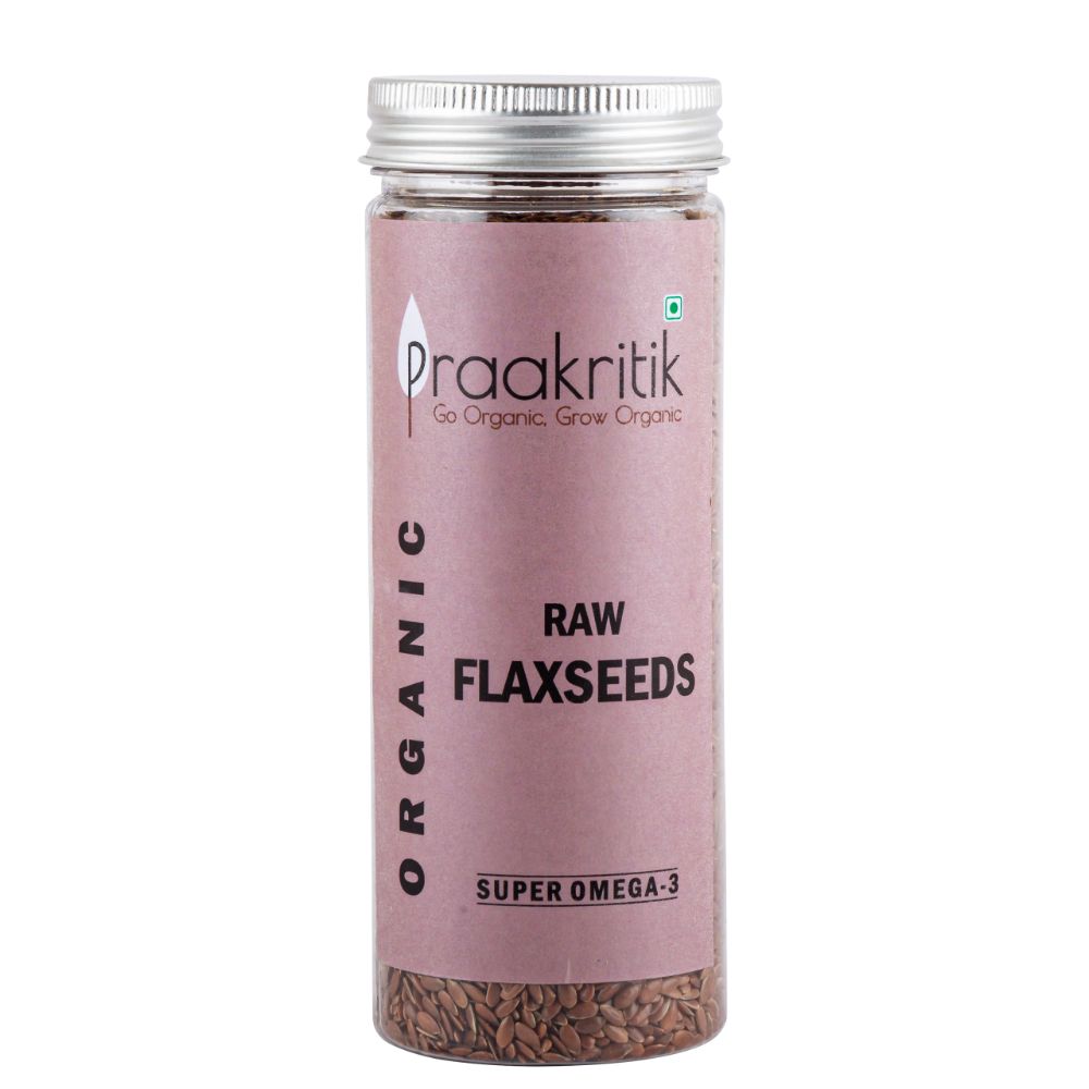 Praakritik Raw Organic Flax Seeds Pure Alsi Raw Unroasted Seeds for Eating 200Gm
