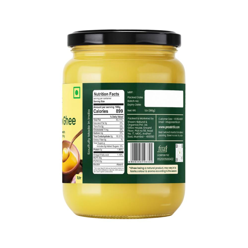 Praakritik Everyday Pure Cow Ghee - 1 Ltr