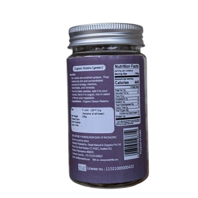 Praakritik Organic Green Raisins - 100 Gm