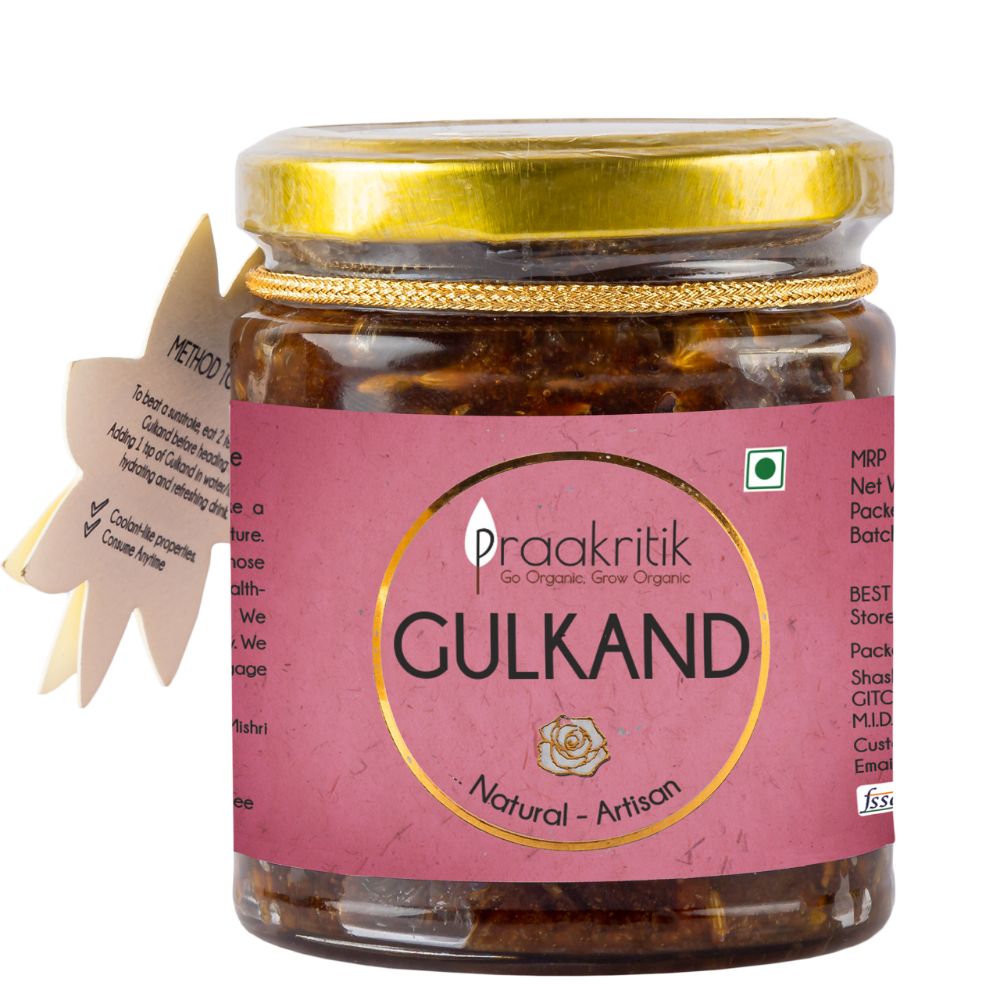 Praakritik Gulkand Natural - Paan - Artisan Flavour Organic Pure Vegetarian Rich in Calcium and Antioxidants Natural Cooling Agent 250Gm