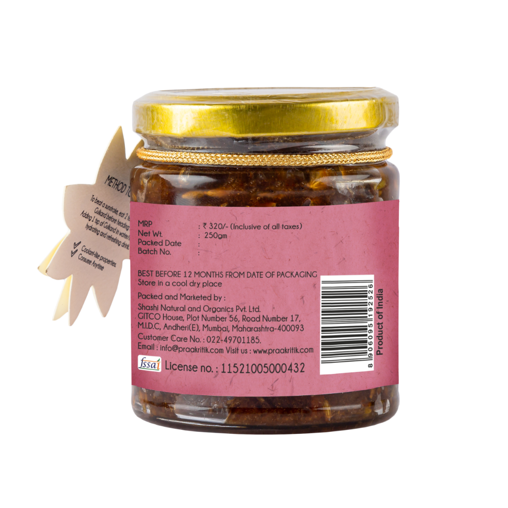 Praakritik Gulkand Natural - Paan - Artisan Flavour Organic Pure Vegetarian Rich in Calcium and Antioxidants Natural Cooling Agent 250Gm