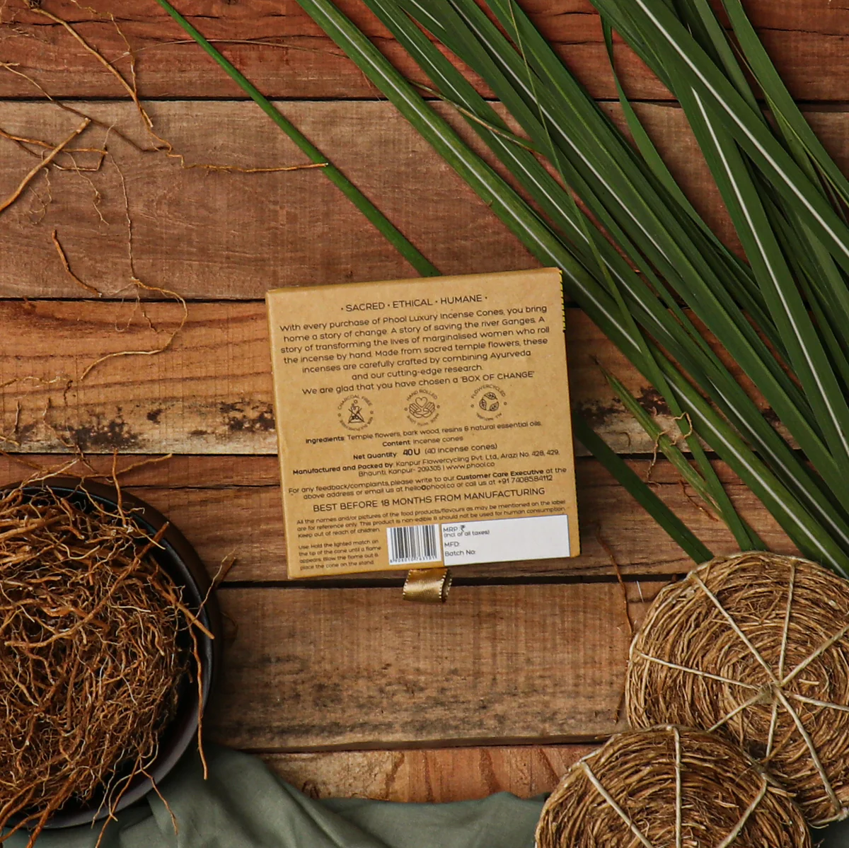 Phool Natural Incense Cones Vetiver - 40 U