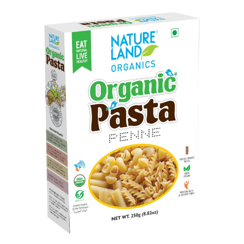 Natureland Penne Pasta 250g No Maida Whole Wheat Organic