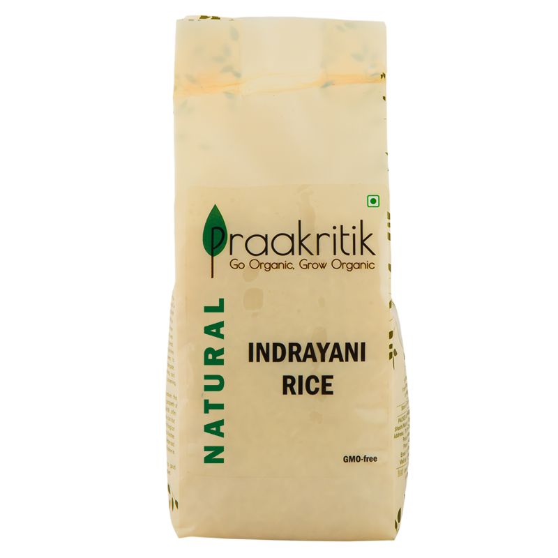 Praakritik Natural Indrayani Rice Traditional Rich Aromatic Medium Sized Grain Everyday RiceUnique Sticky Texture Indrani Rice 500Gm