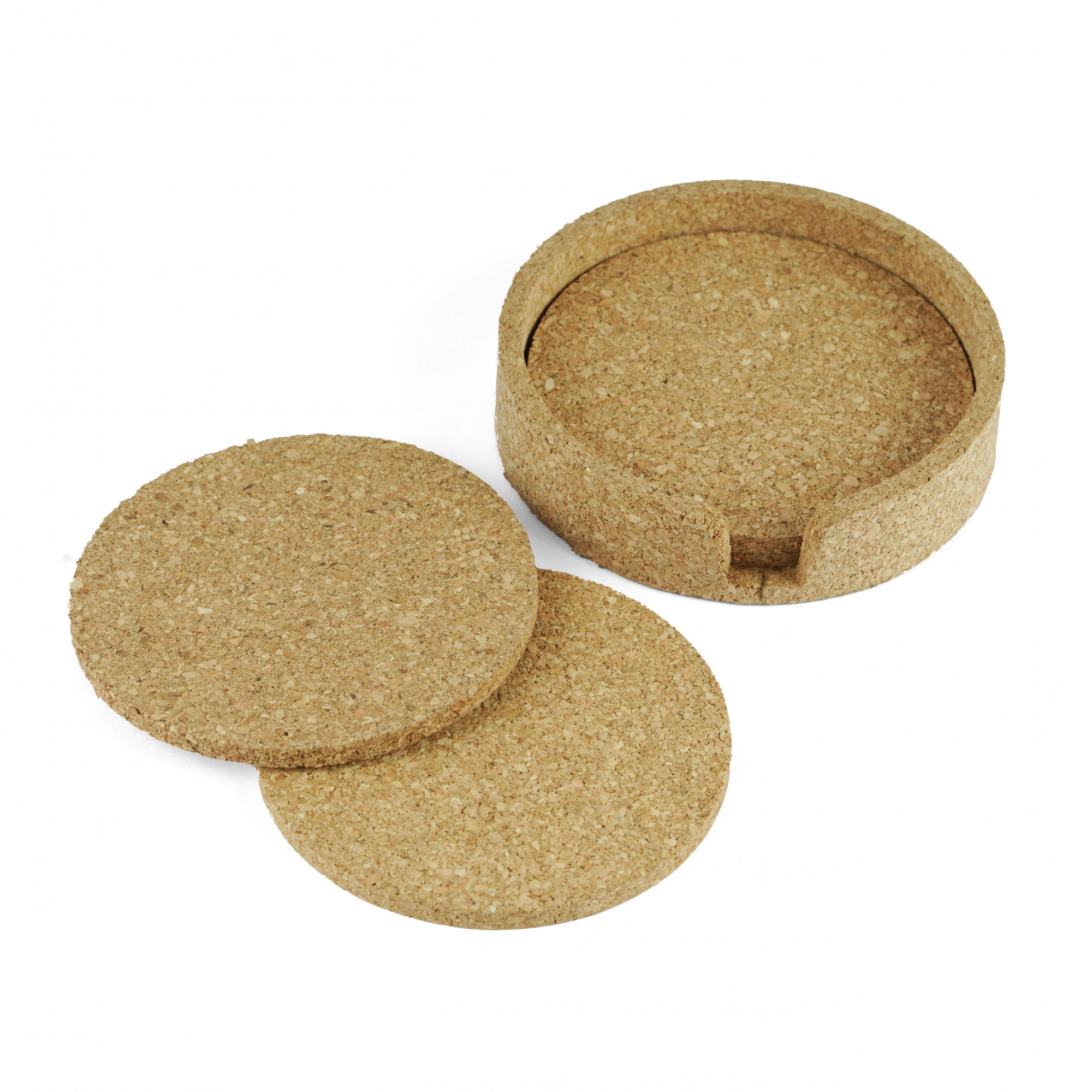 Cork Tea Coaster Regular With Stand Set Of 4 - 1 U