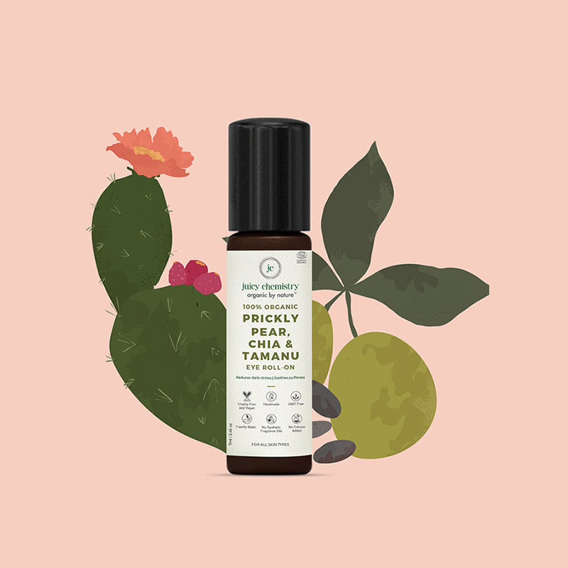 Juicy Chemistry Organic Prickly Pear Chia Tamanu Eye Rollon - 7 Gm