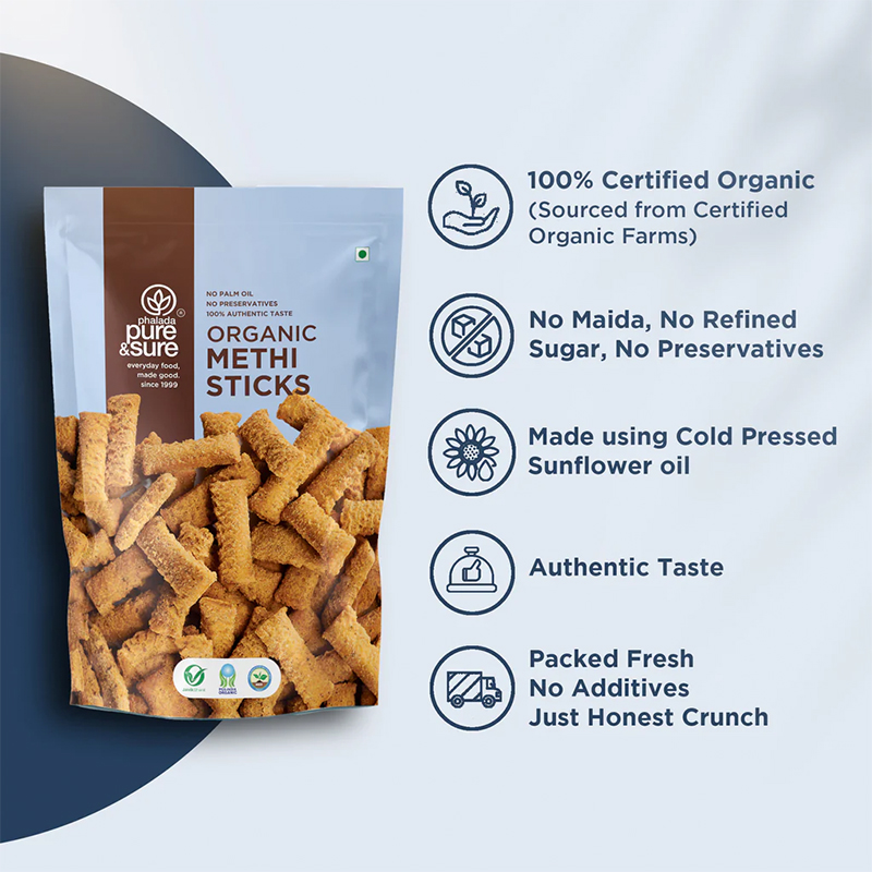 Pure  Sure Organic Methi Sticks - 120 Gm