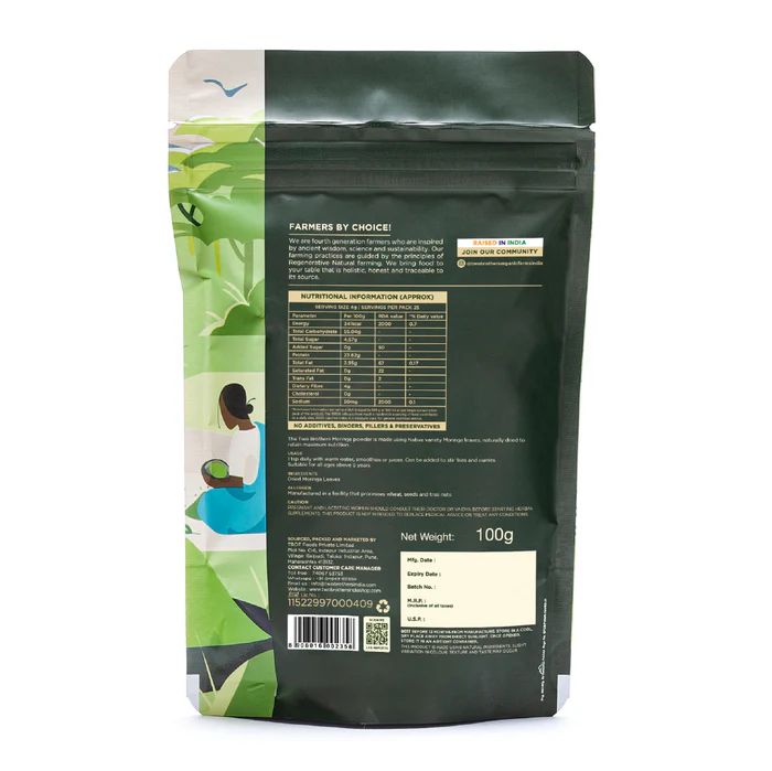Two Brothers Moringa Powder Chemical-Free Lab-Tested - 100 GM