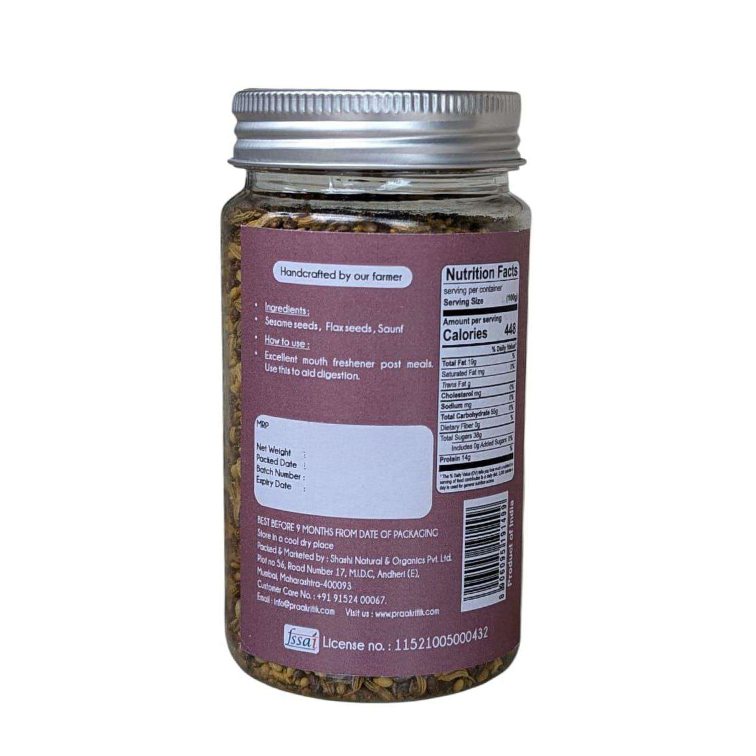 Praakritik Natural Mix Mukhwas Without Gotli - 100 Gm