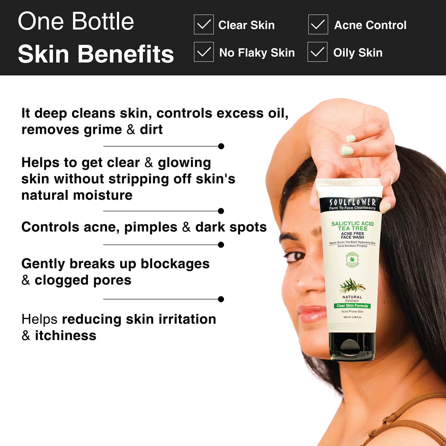 Salicylic Acid Tea Tree Acne Free Face Wash 100ml Tub