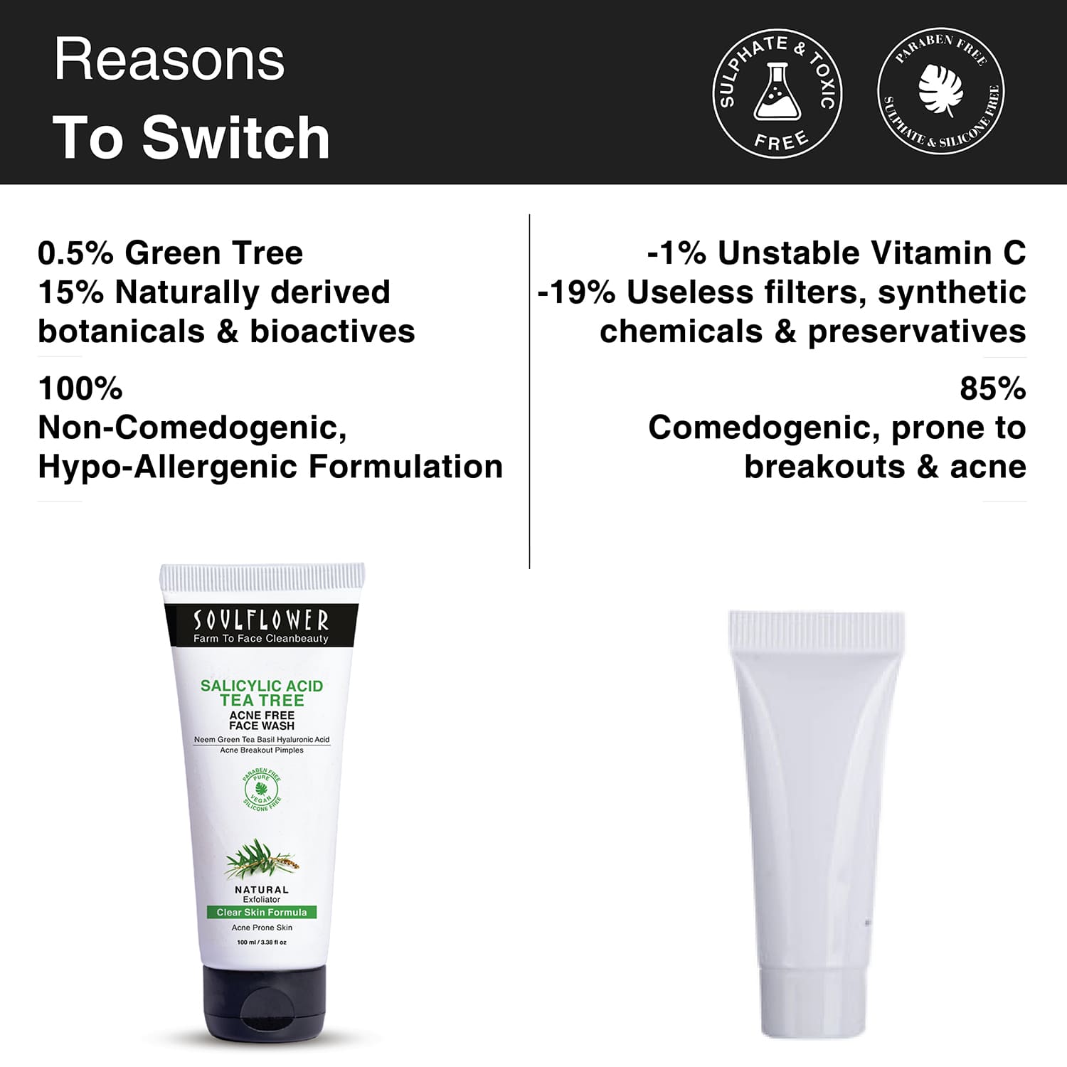 Salicylic Acid Tea Tree Acne Free Face Wash 100ml Tub