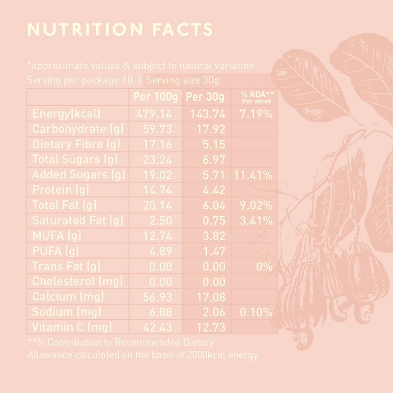 Nourish Organics Honey Roasted Cashews 100g