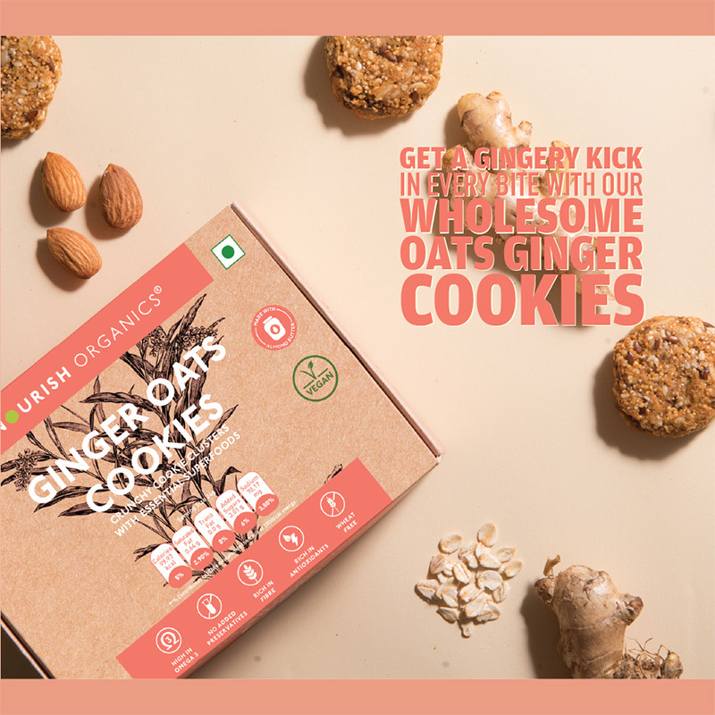 Nourish Organics Ginger Oats Cookies Wheat-Free