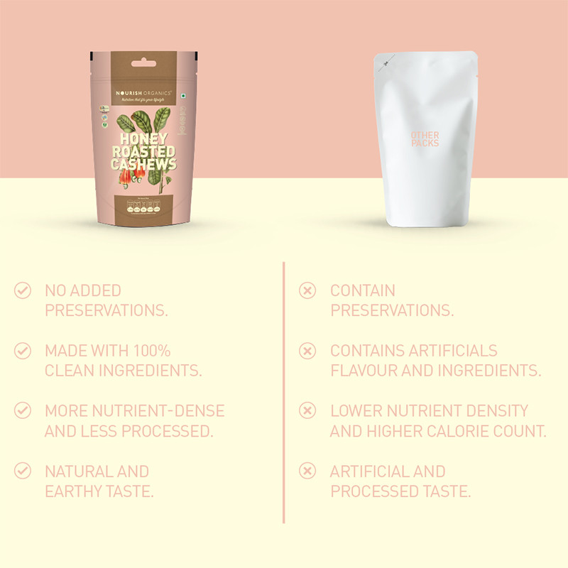 Nourish Organics Honey Roasted Cashews 100g