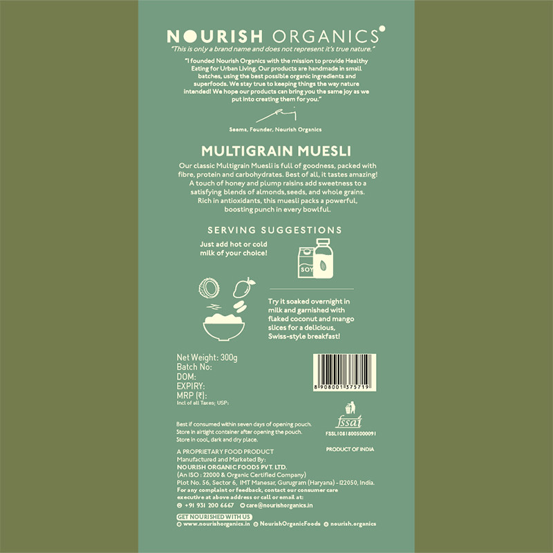 Nourish Organics Multigrain Muesli 300g