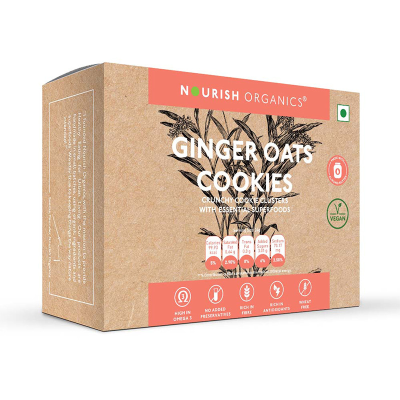 Nourish Organics Ginger Oats Cookies Wheat-Free