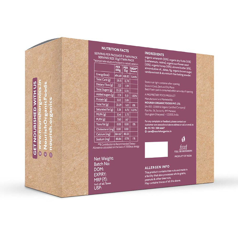 Nourish Organics Fig Amaranth Cookies Gluten-Free