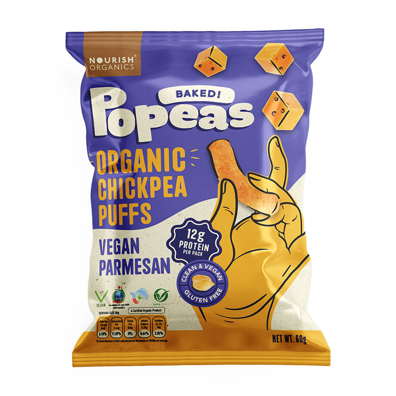 Nourish Organics Chickpea Puffs  Vegan Parmesan 60g