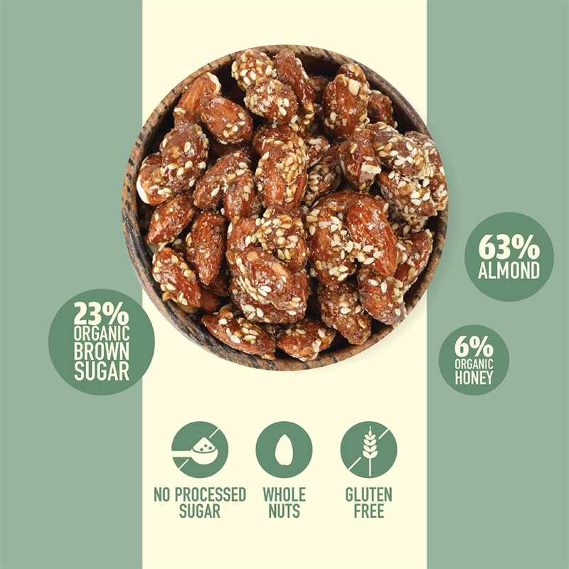 Nourish Organics Honey Roasted Almonds 100g