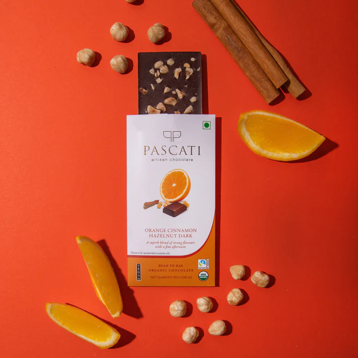 Orange Cinnamon Hazelnut Pascati Chocolate - 30 Gm