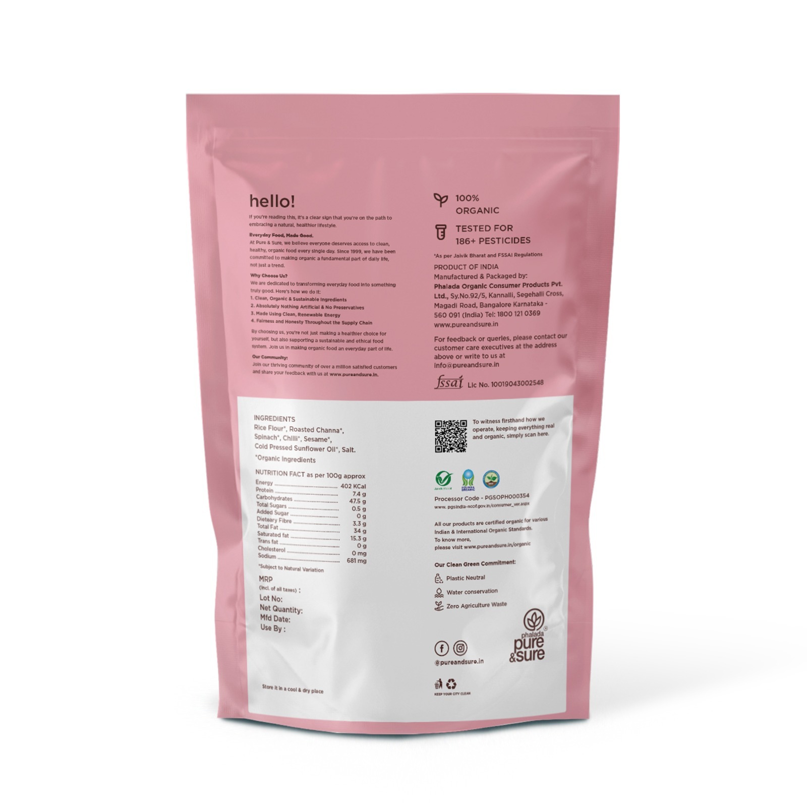 Pure  Sure Organic Palak Chakli - 120 Gm