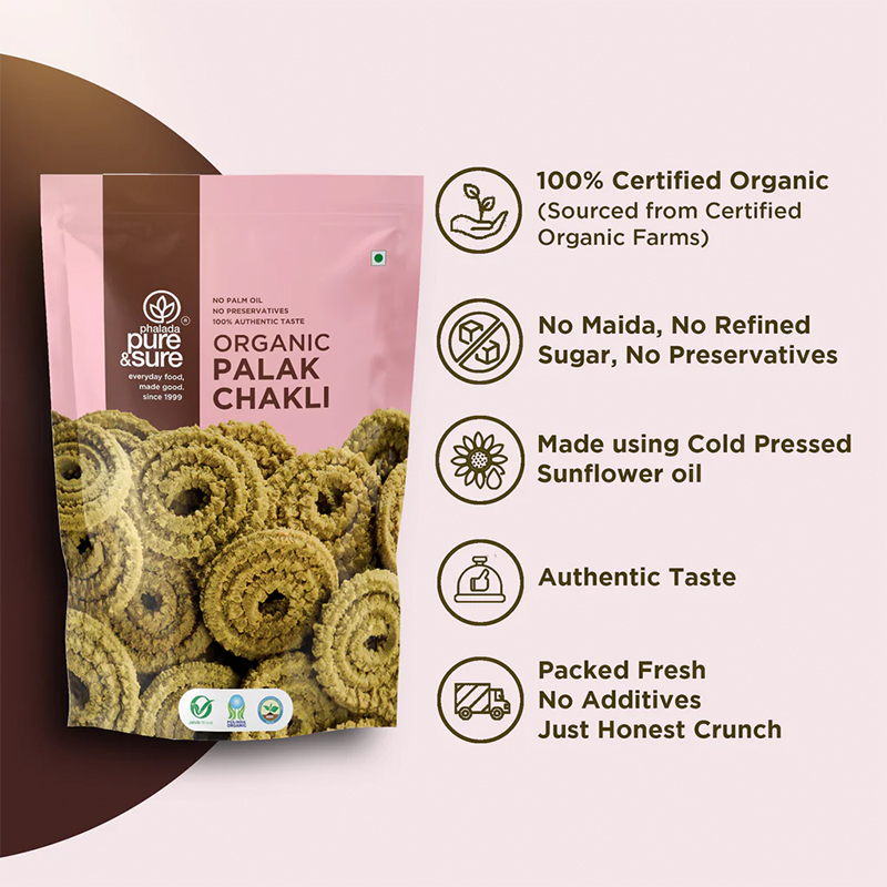Pure Sure Organic Palak Chakli - 120 Gm