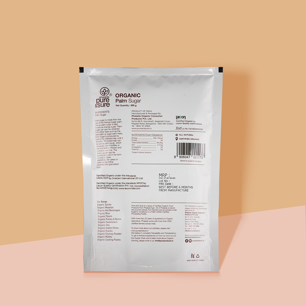 Pure  Sure Organic Palm Sugar - 500 Gm