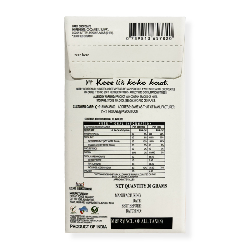 Peach Pascati Chocolate - 30 Gm