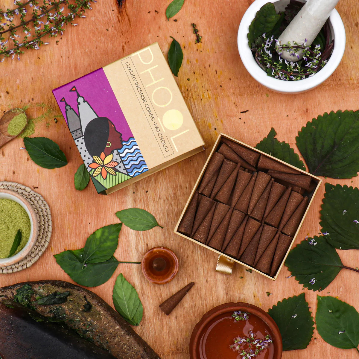 Phool Natural Incense Cones Patchouli - 40 U