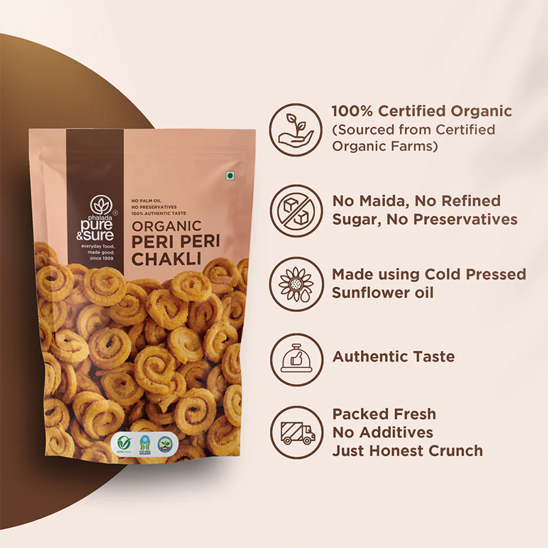 Pure Sure Organic Peri Peri Chakli - 150 Gm