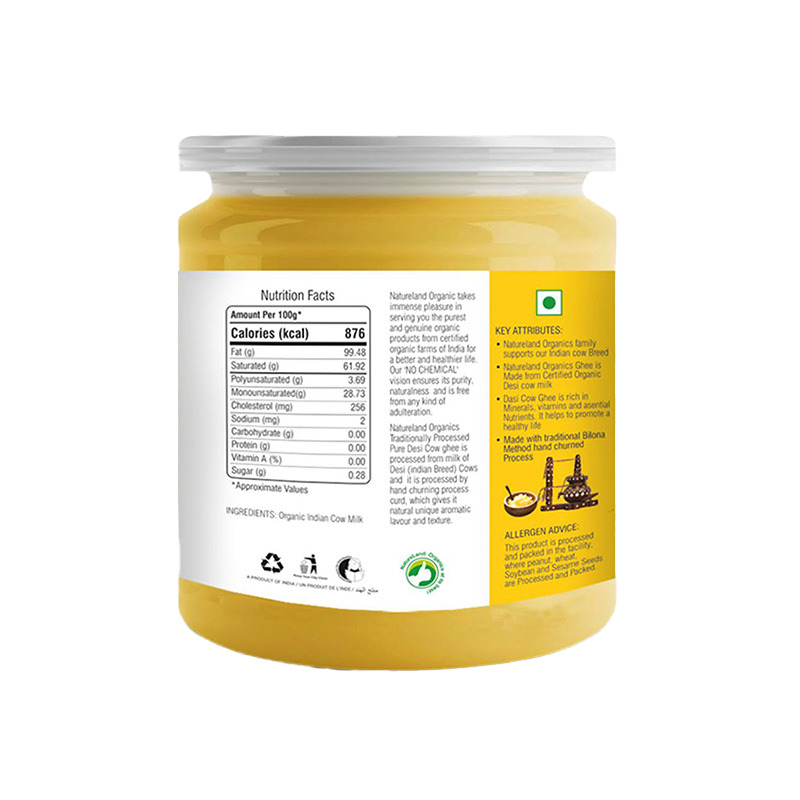 Natureland Premium Cow Ghee - 400 Ml Traditional Bilona Method