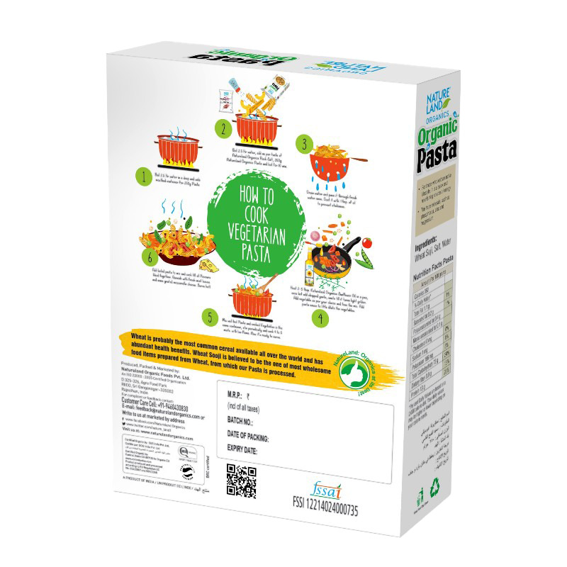 Natureland Fusilli Pasta 250g  No Maida Organic  Healthy