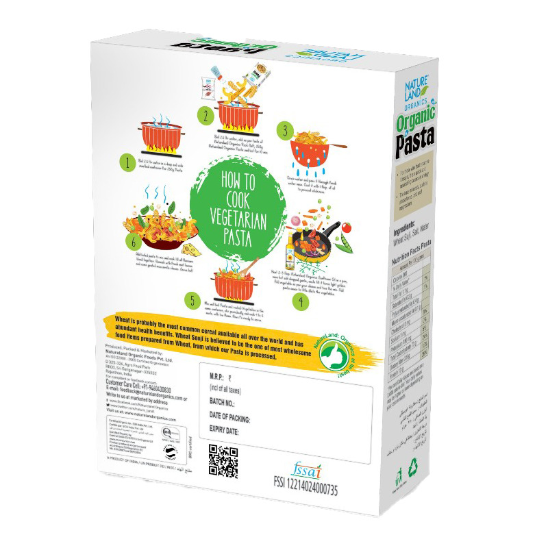 Natureland Fusilli Pasta 250g No Maida Healthy Organic
