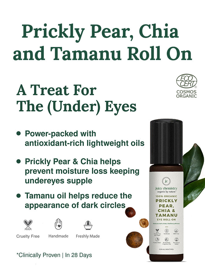 Juicy Chemistry Organic Prickly Pear Chia Tamanu Eye Rollon - 7 Gm