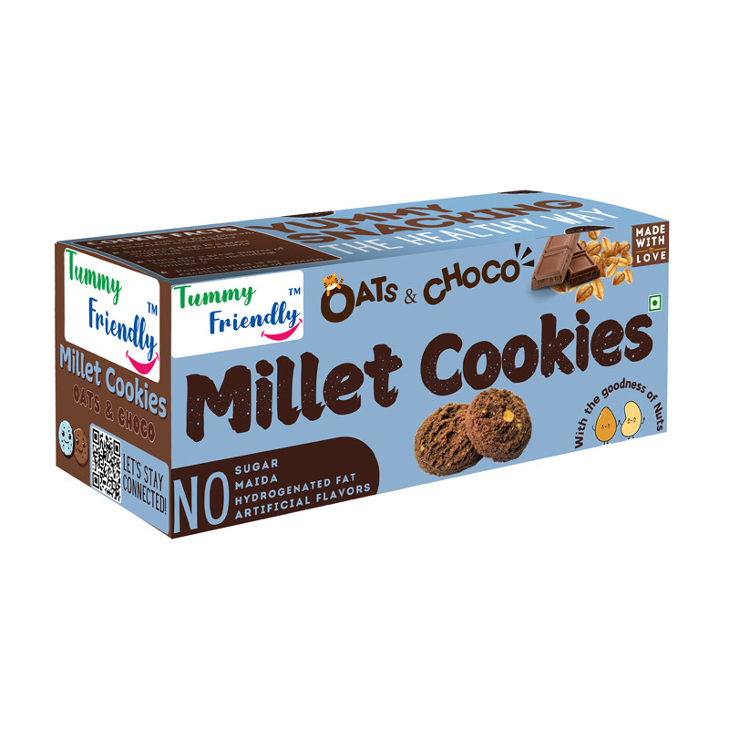 TummyFriendly Foods Millet Cookies Oats And Chocolate - 75 Gm