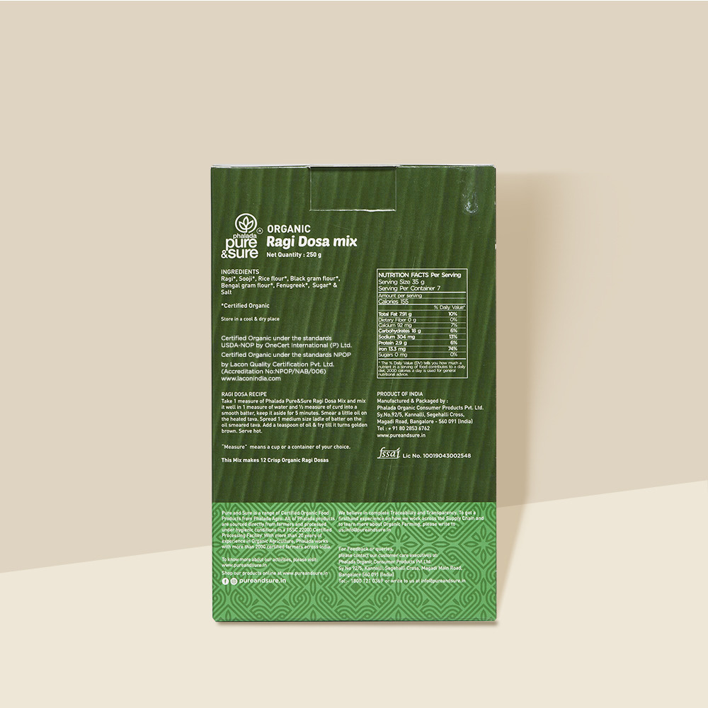 Pure Sure Organic Ragi Dosa Mix - 250 Gm