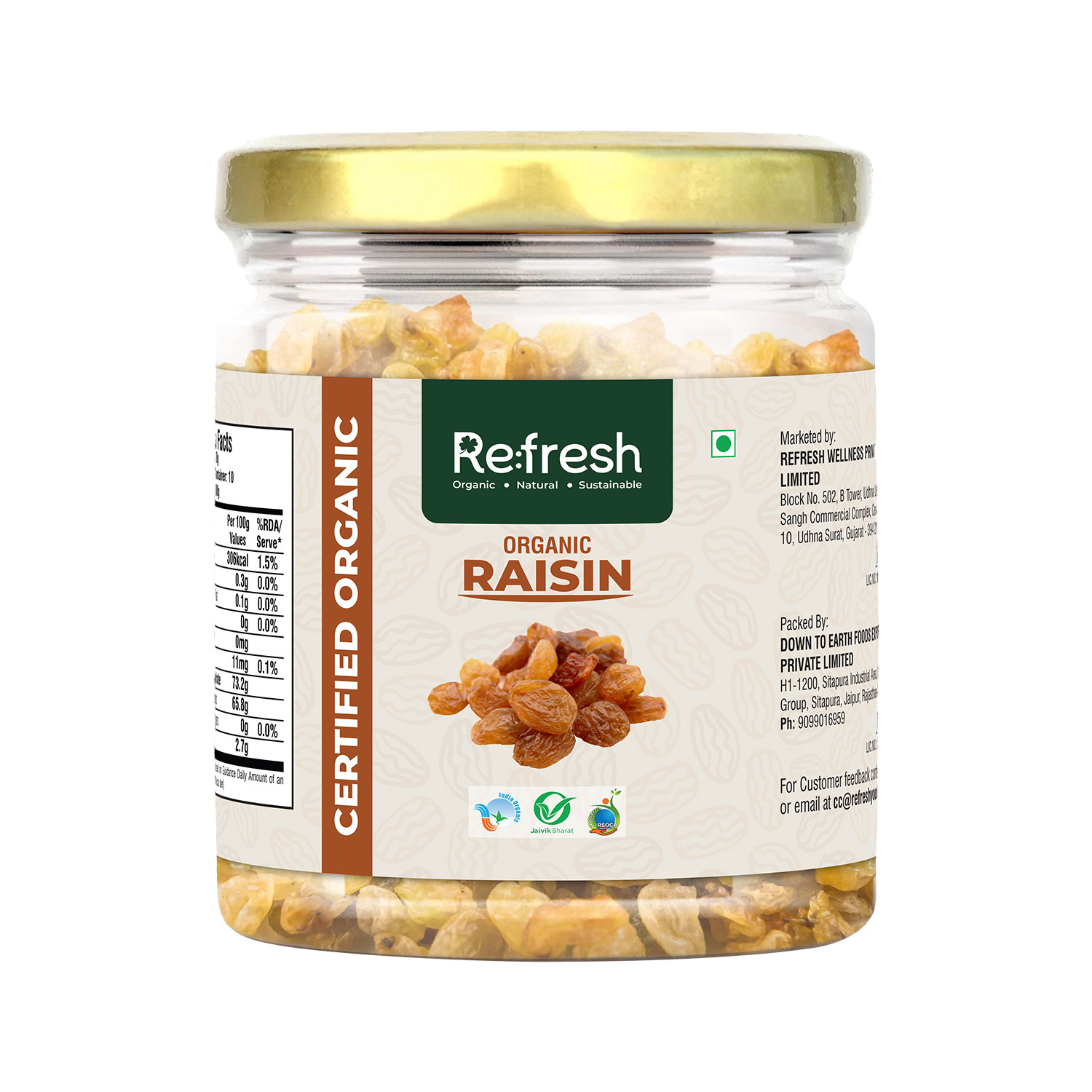 REFRESH ORGANIC RAISIN - 100 GM