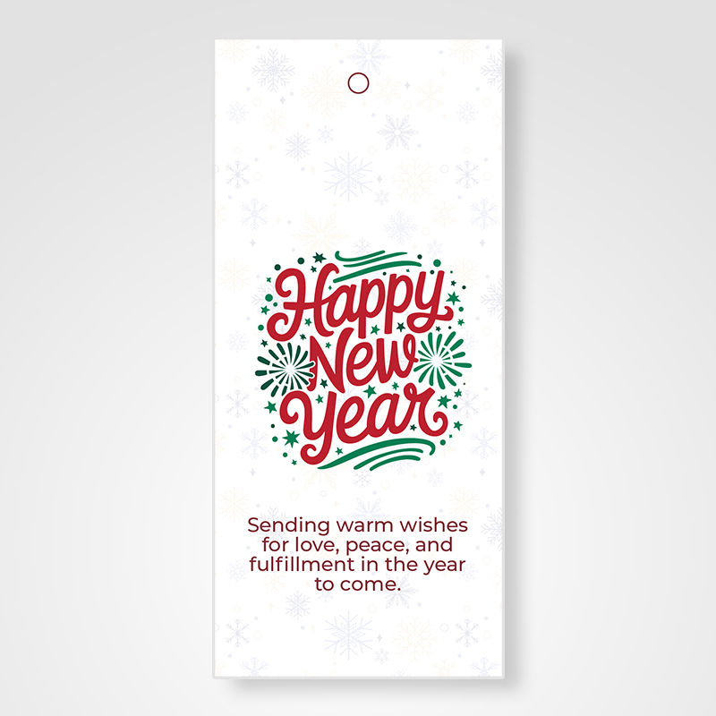 New Year Tag For Jute Bag