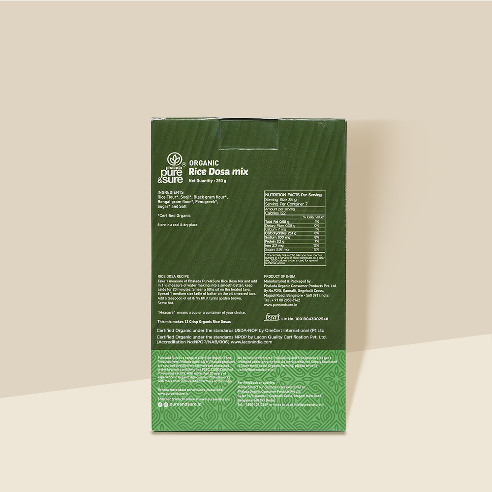 Pure Sure Organic Rice Dosa Mix - 250 Gm